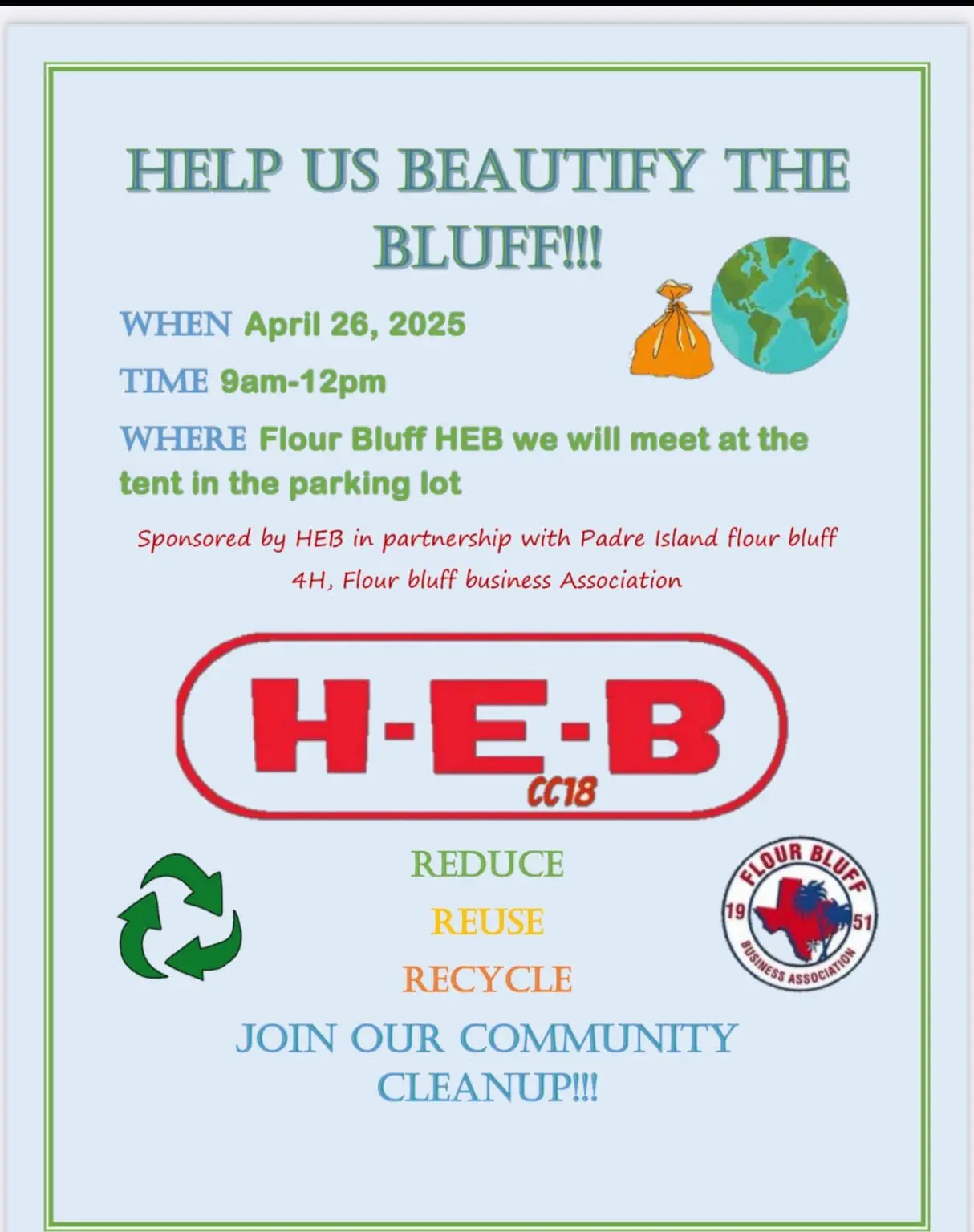 H-E-B “Beautify The Bluff” Earth Day event